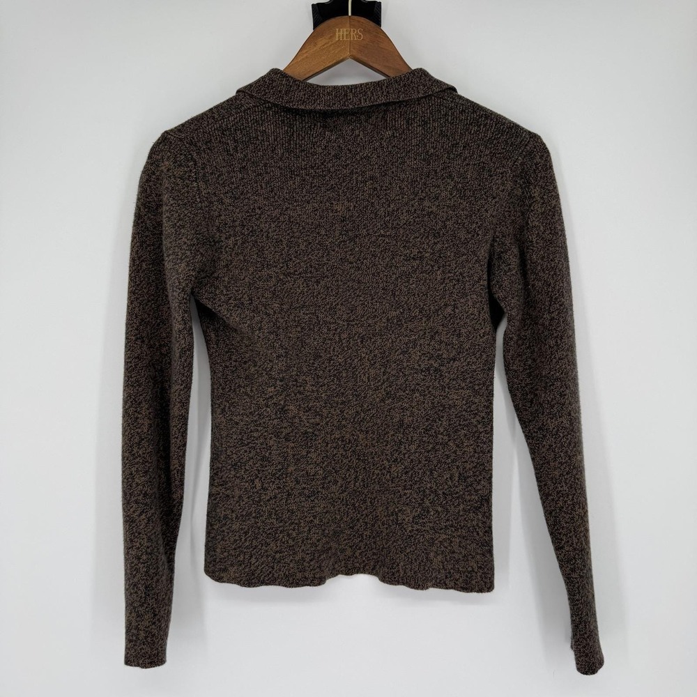 Vintage 90s Ralph Lauren Polo Sweater Sz M Cotton Brown Dark Academia Old Money - Picture 5 of 12